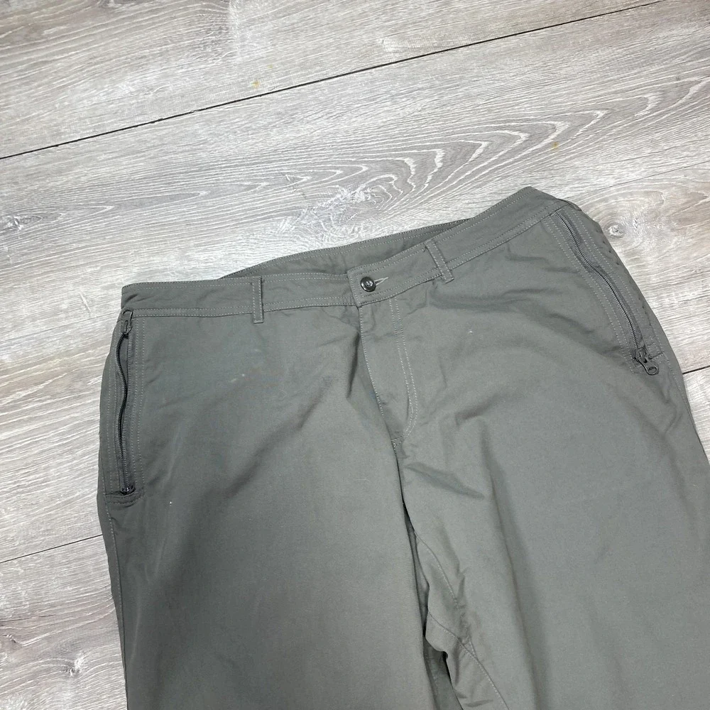 Clothing Arts Travel Pants Mens Large Olive Pick-Pocket‎ Proof Zipper Pockets